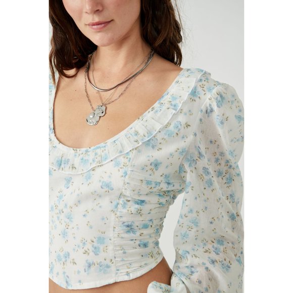 FREE PEOPLE Another Life Printed Top / White Combo - Picture 7 of 11